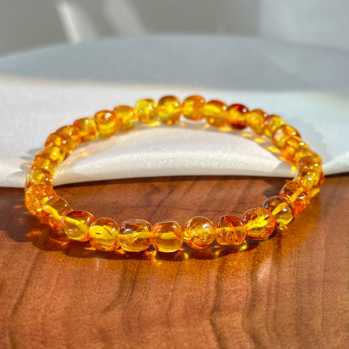Flower Amber Bracelet 4.5-5.9mm