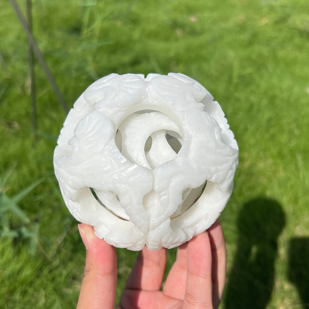 White Jade Linglong Sphere