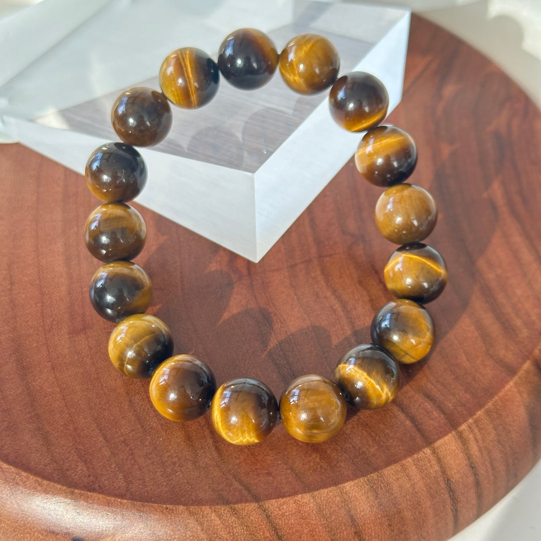 Yellow Tiger Eye Stone Bracelet 12.2-12.4mm