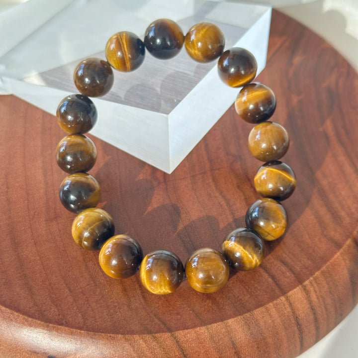 Yellow Tiger Eye Stone Bracelet 12.2-12.4mm