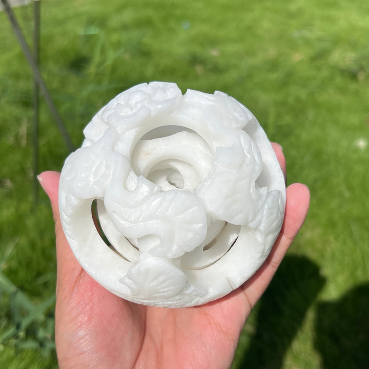 White Jade Linglong Sphere