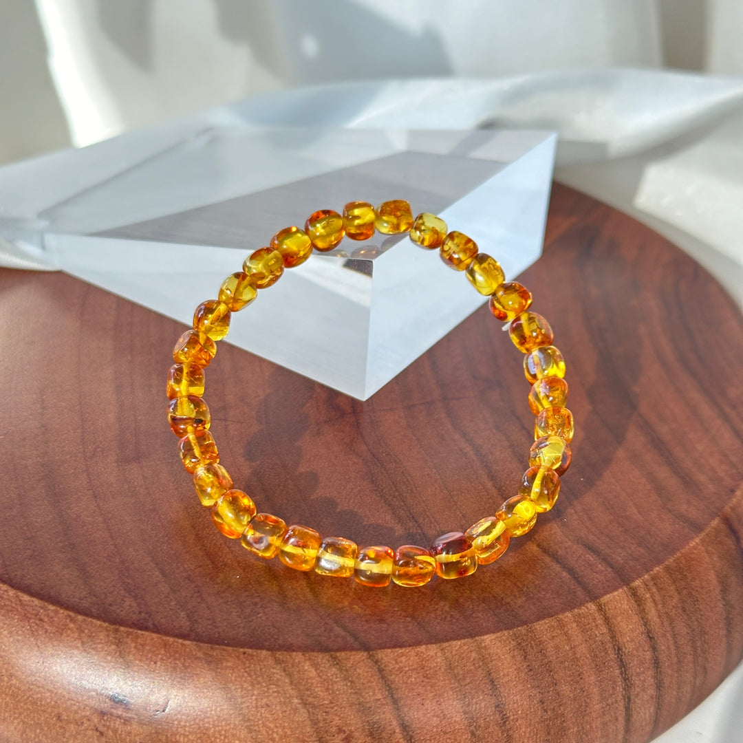 Flower Amber Bracelet 4.5-5.9mm