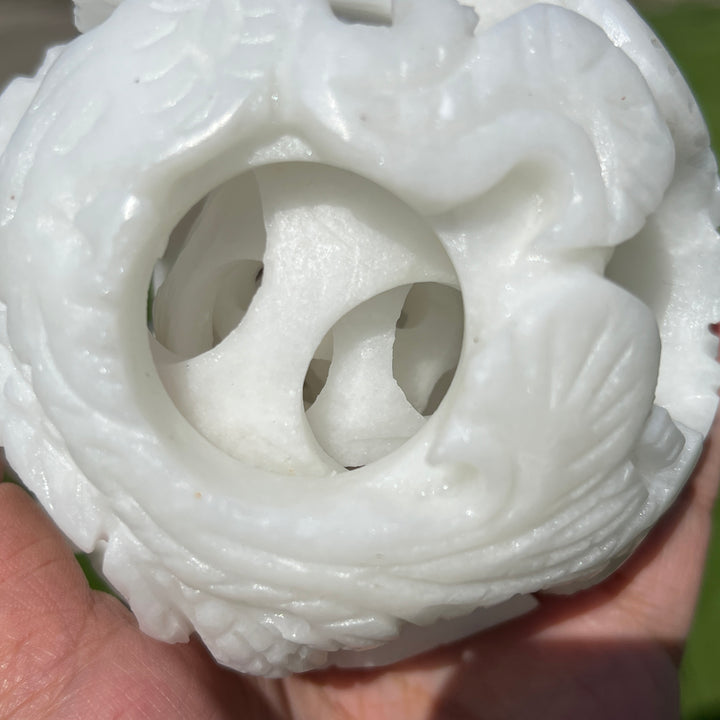 White Jade Linglong Sphere