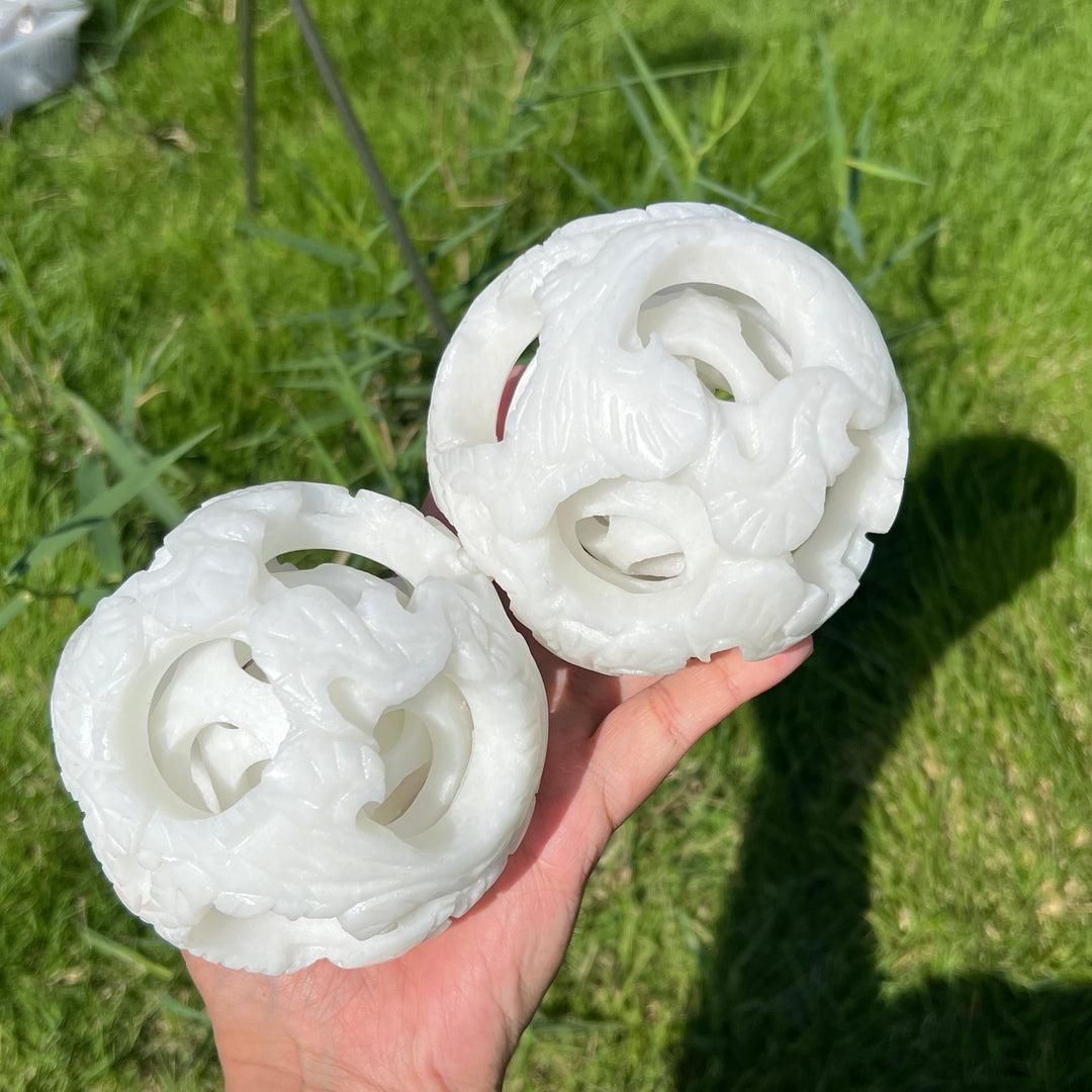 White Jade Linglong Sphere