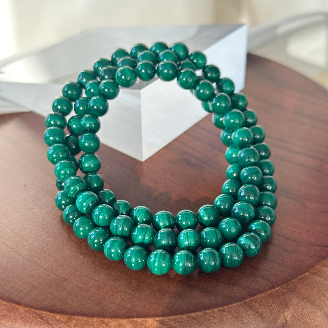 Malachite Triple Wrap Bracelet 6.3-6.6cm