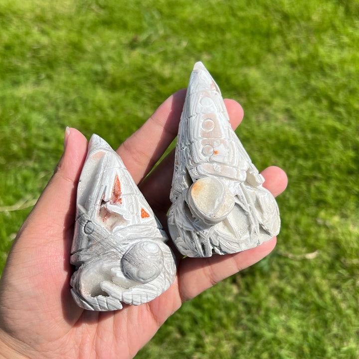White Mexican Agate Gnome