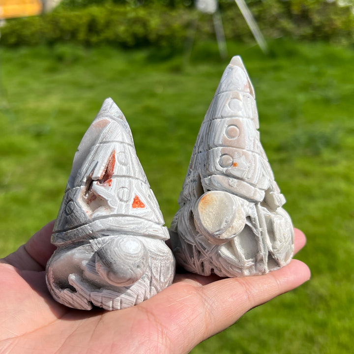 White Mexican Agate Gnome
