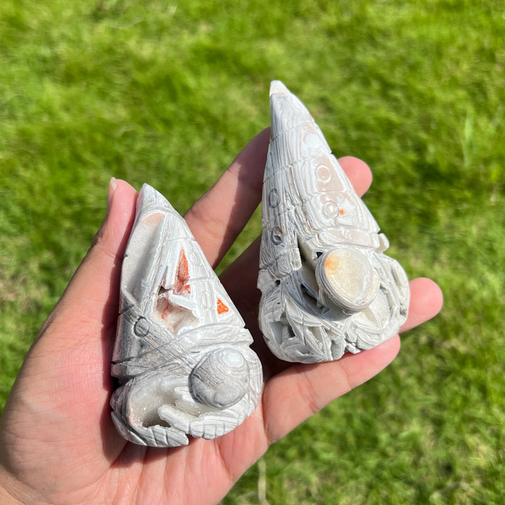White Mexican Agate Gnome