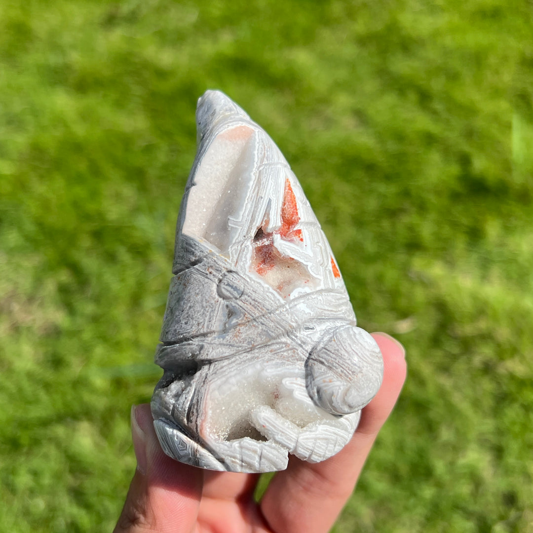 White Mexican Agate Gnome