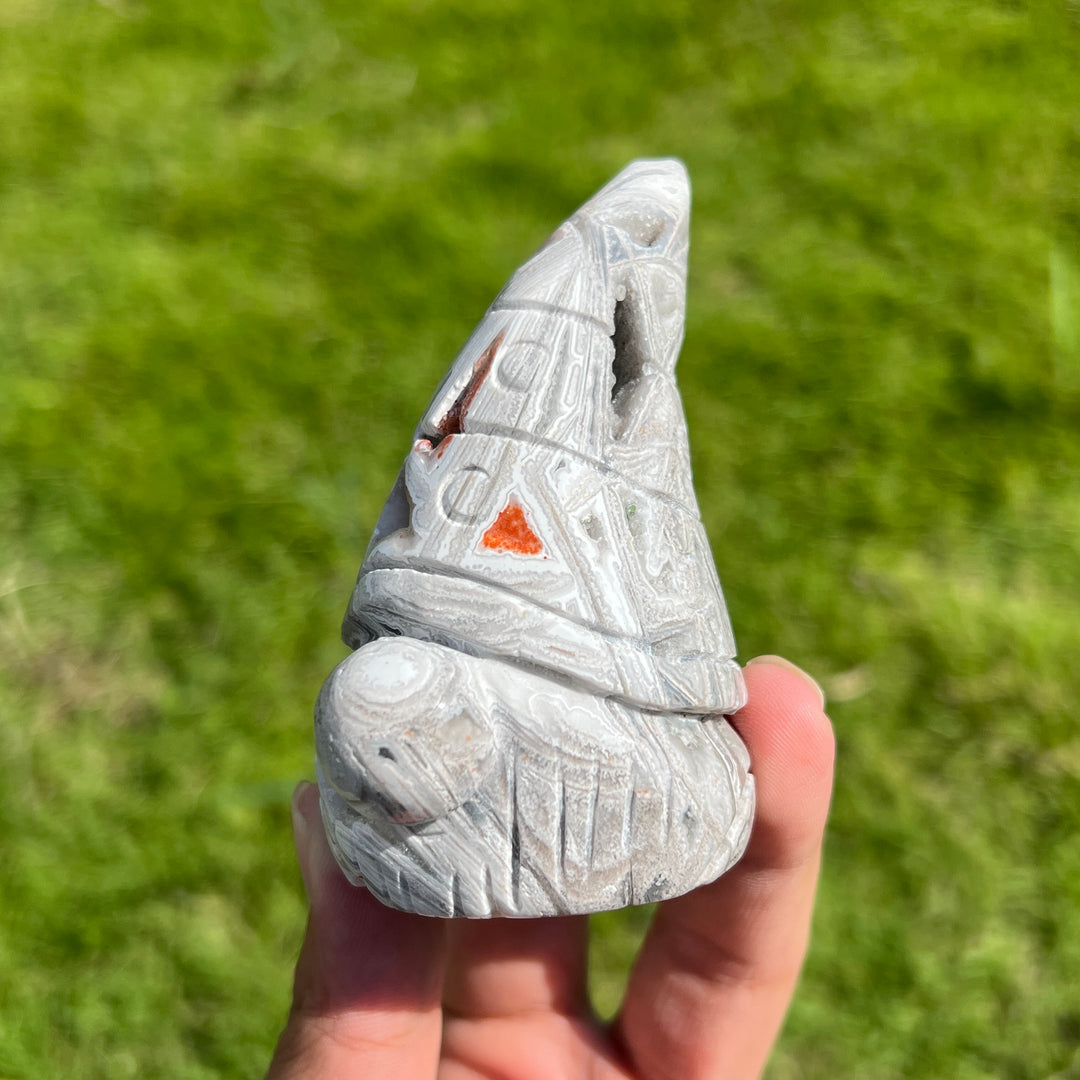 White Mexican Agate Gnome