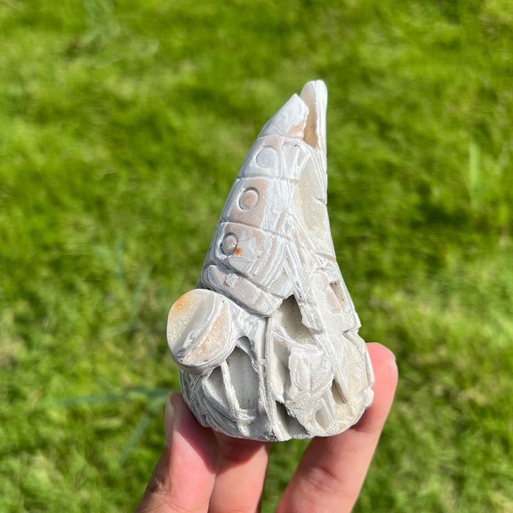 White Mexican Agate Gnome
