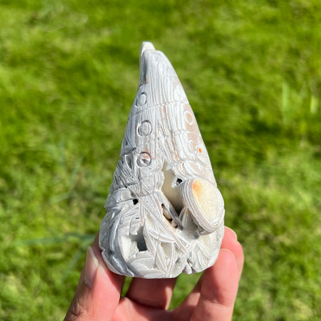 White Mexican Agate Gnome