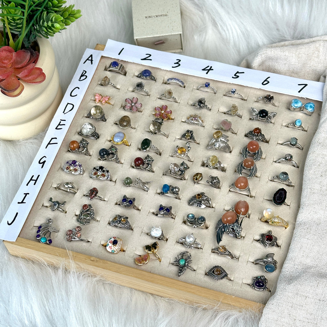 Unique,Crystal Ring Collection-7,S925