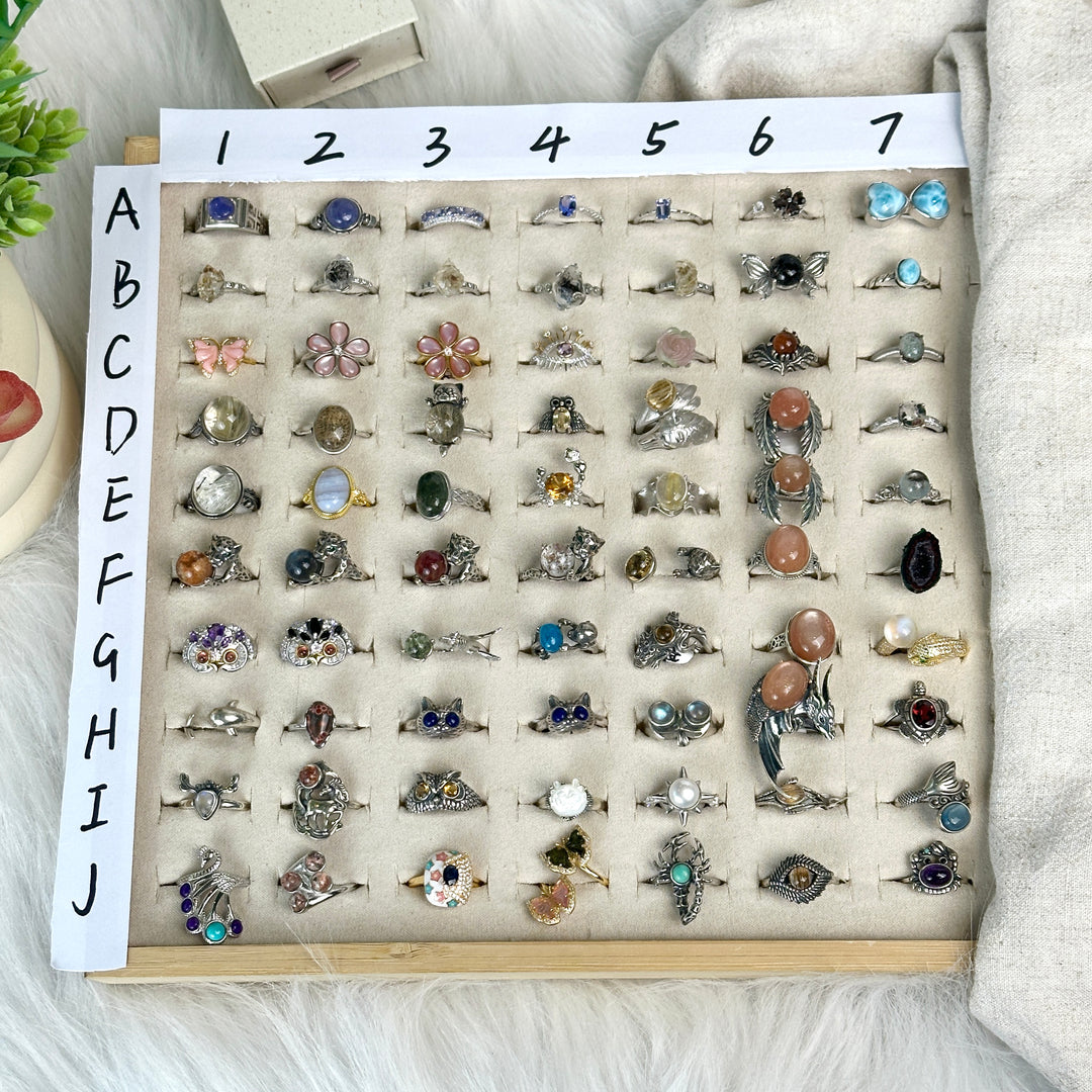 Unique,Crystal Ring Collection-7,S925