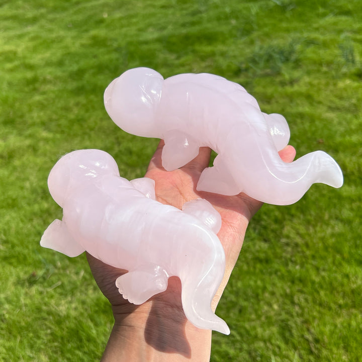 Natural Pink Calcite Axolotl