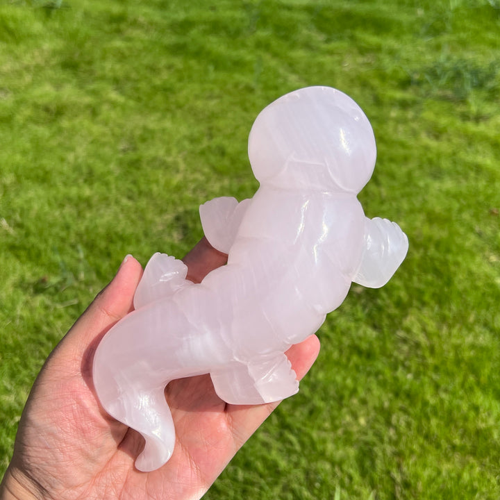 Natural Pink Calcite Axolotl