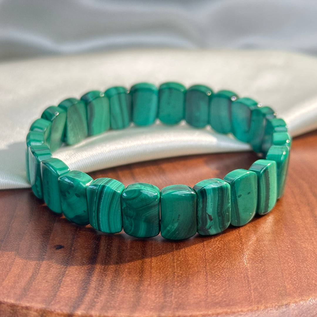 Malachite Cube Bracelet 3.6-4.1cm