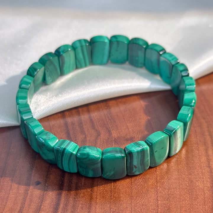 Malachite Cube Bracelet 3.6-4.1cm