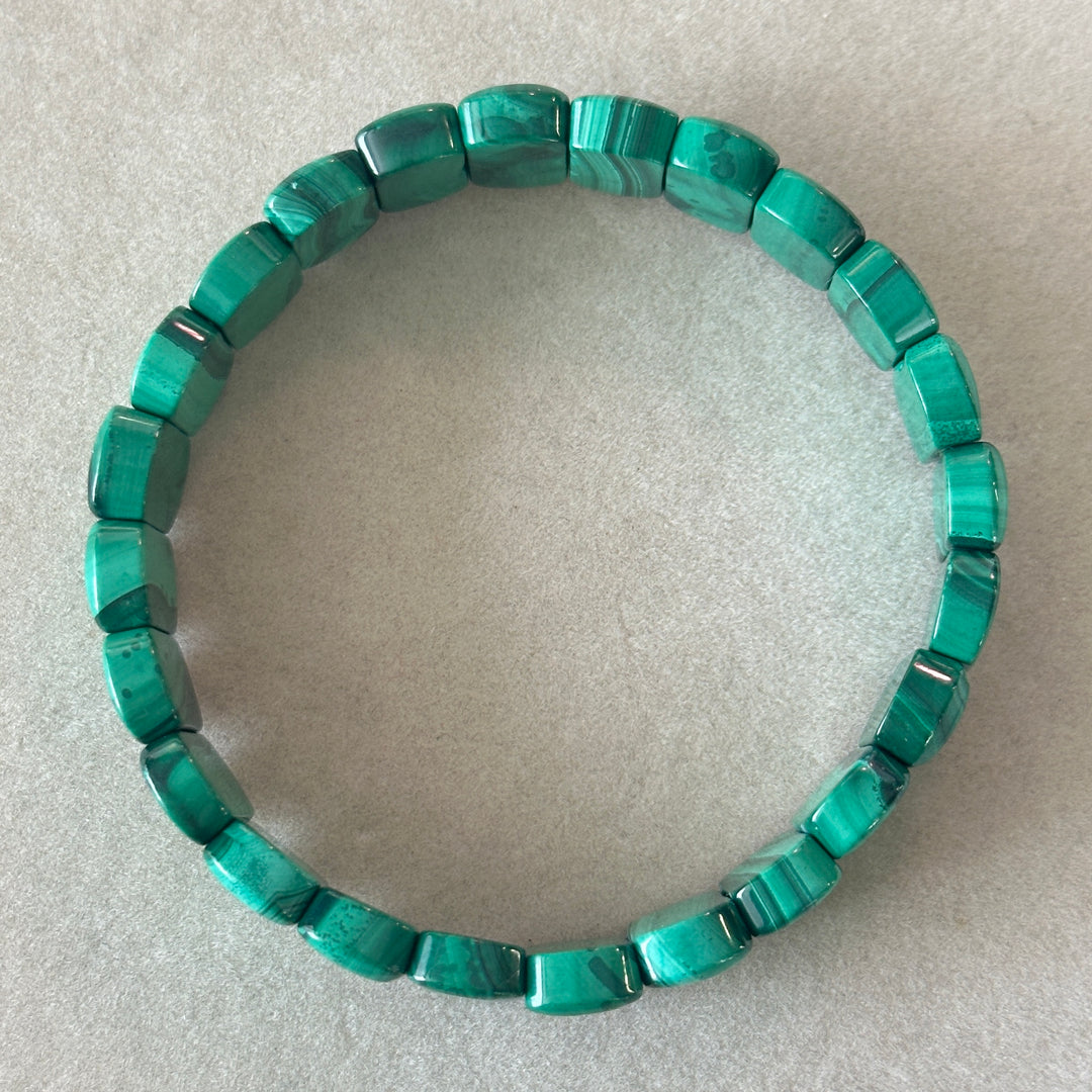 Malachite Cube Bracelet 3.6-4.1cm