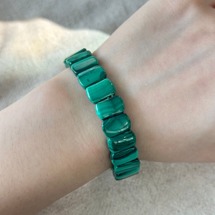 Malachite Cube Bracelet 3.6-4.1cm