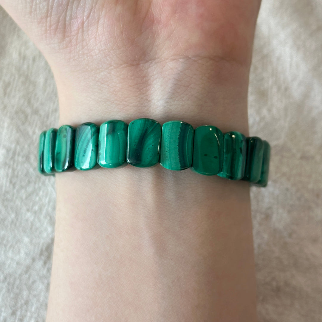Malachite Cube Bracelet 3.6-4.1cm