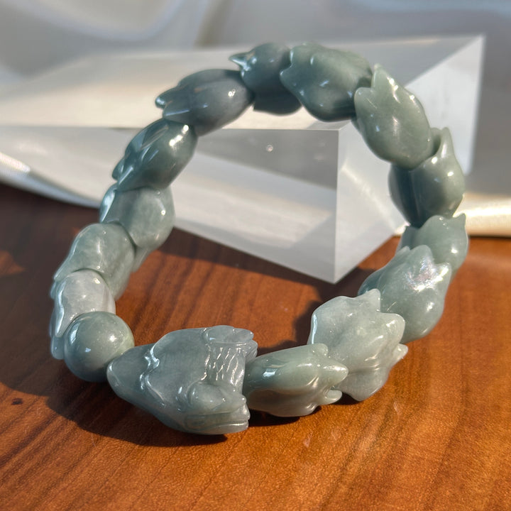 Jadeite Dragon Head Bracelet 10.9-11.3mm