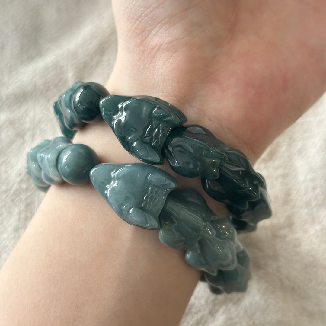 Jadeite Dragon Head Bracelet 10.9-11.3mm