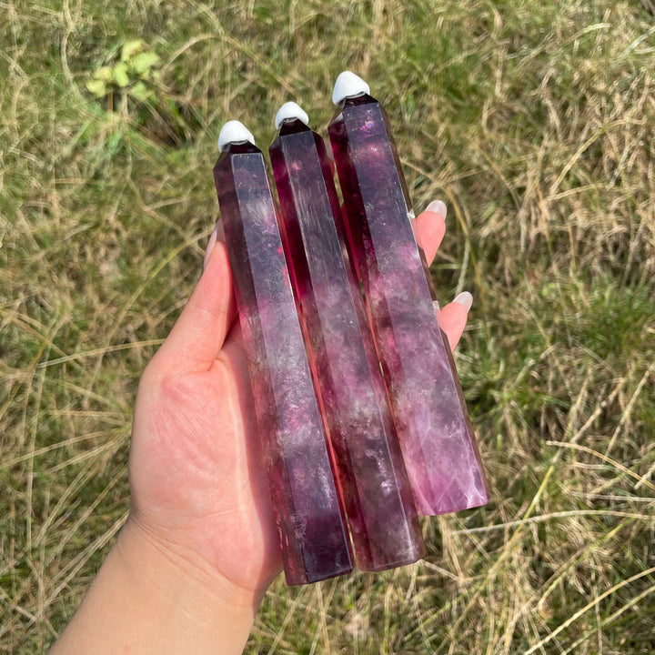 Natural Crystal Purple Fluorite Point