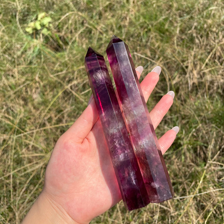 Natural Crystal Purple Fluorite Point