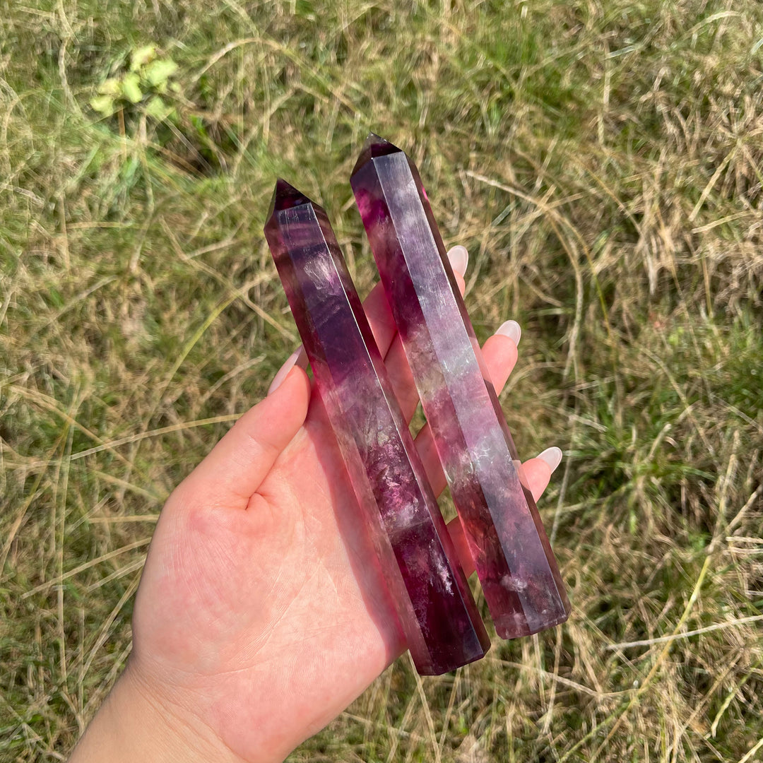 Natural Crystal Purple Fluorite Point