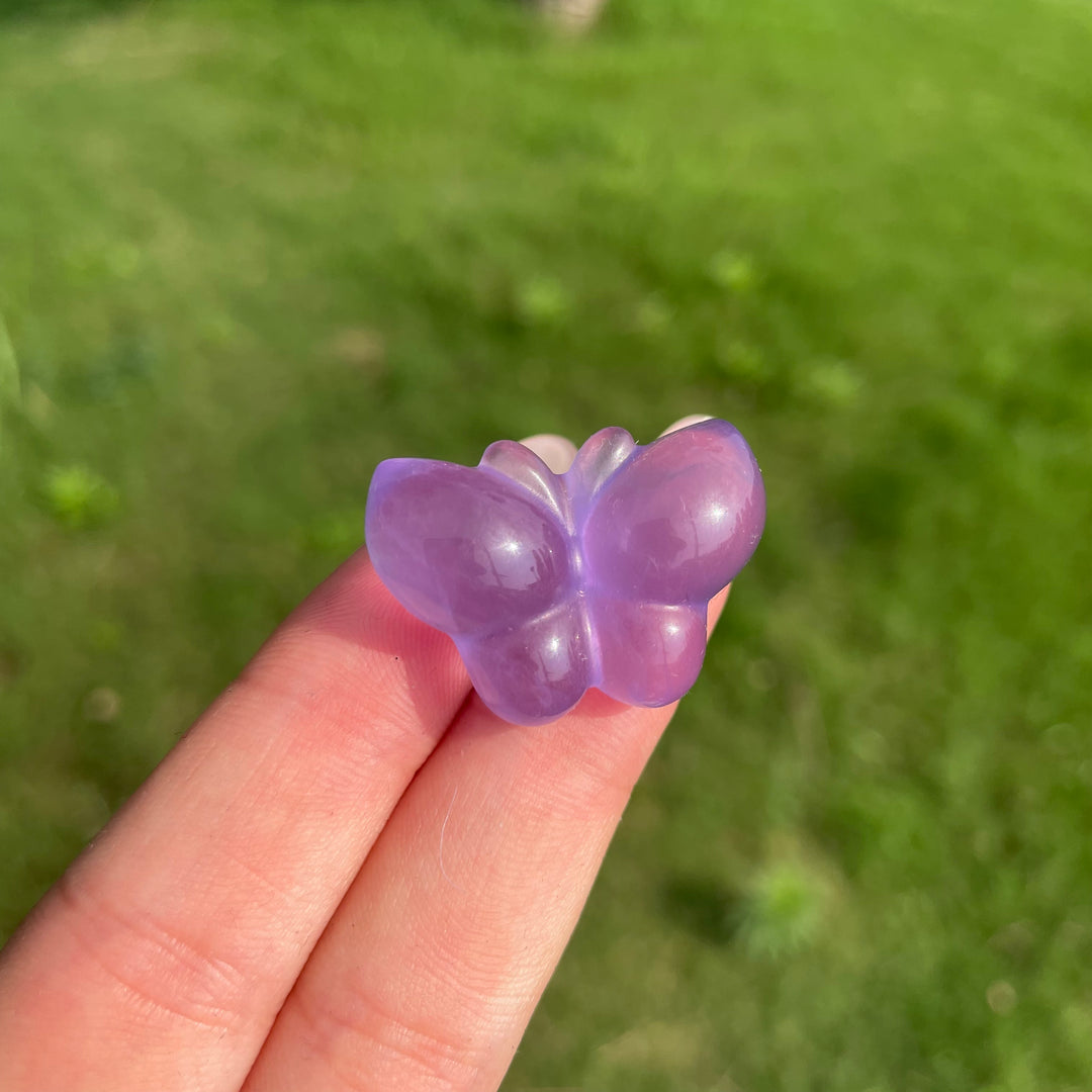 Natural Crystal Fluorite Mini Butterfly Carving