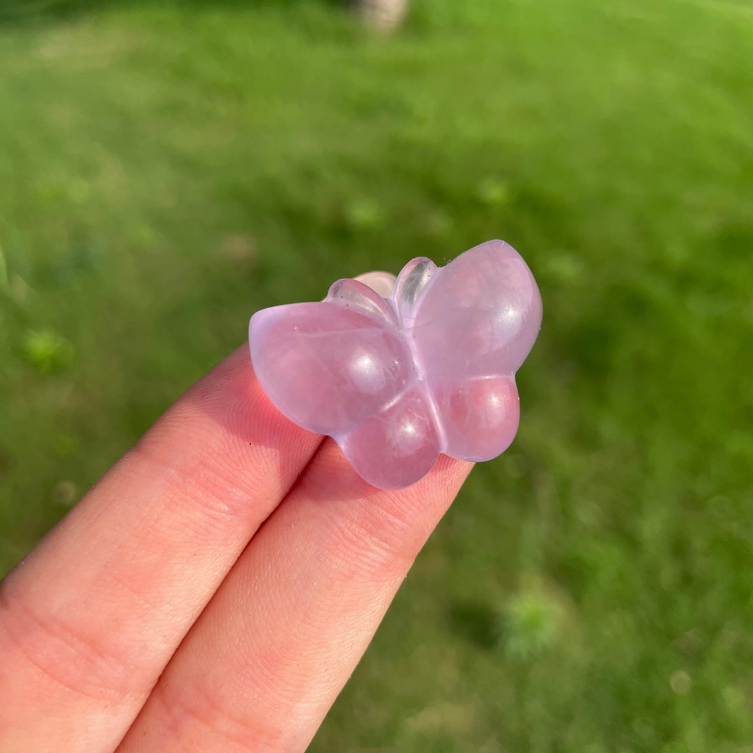 Natural Crystal Fluorite Mini Butterfly Carving