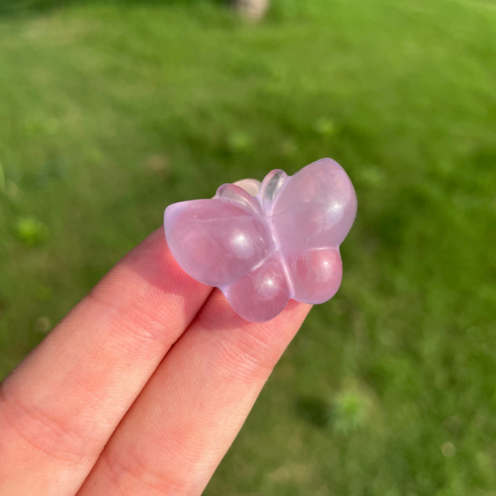 Natural Crystal Fluorite Mini Butterfly Carving