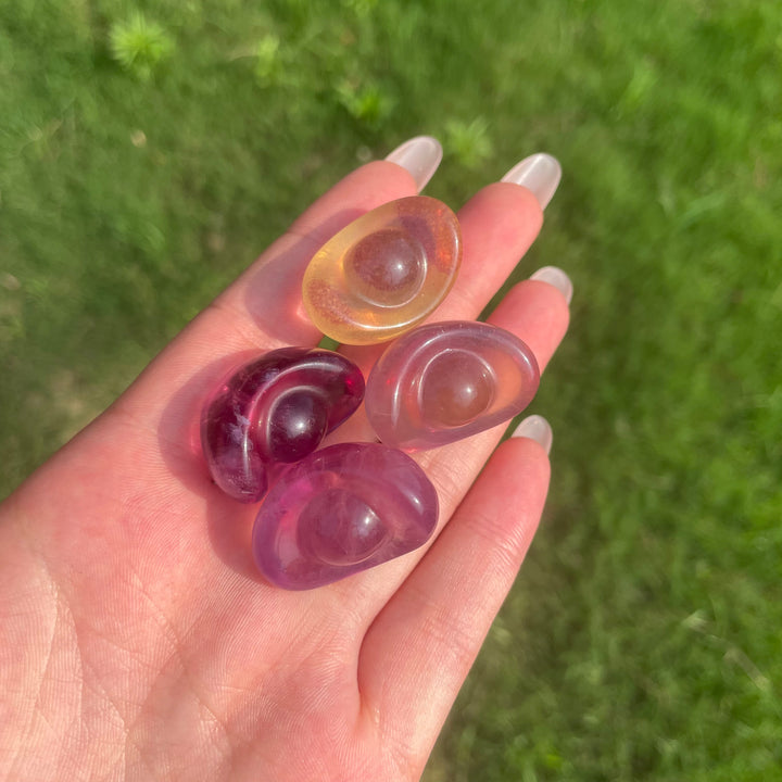 Natural Crystal Fluorite Mini Ingot Carving