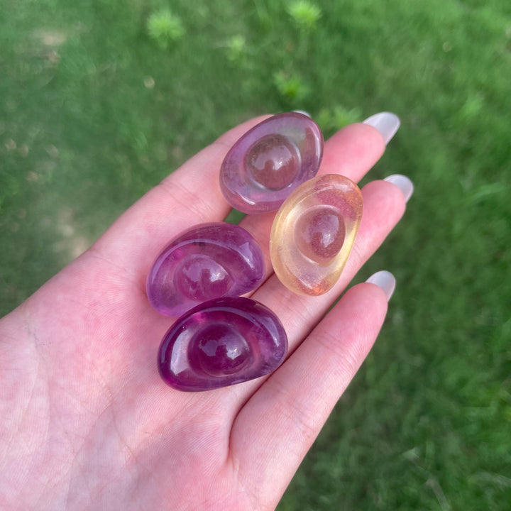 Natural Crystal Fluorite Mini Ingot Carving