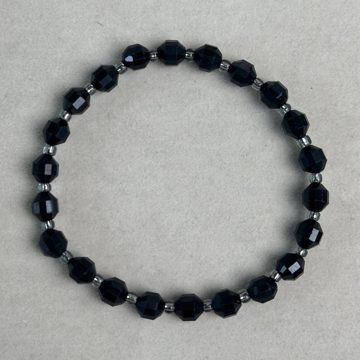 Black Tourmaline Faceted Bracelet 5.6-5.9mm