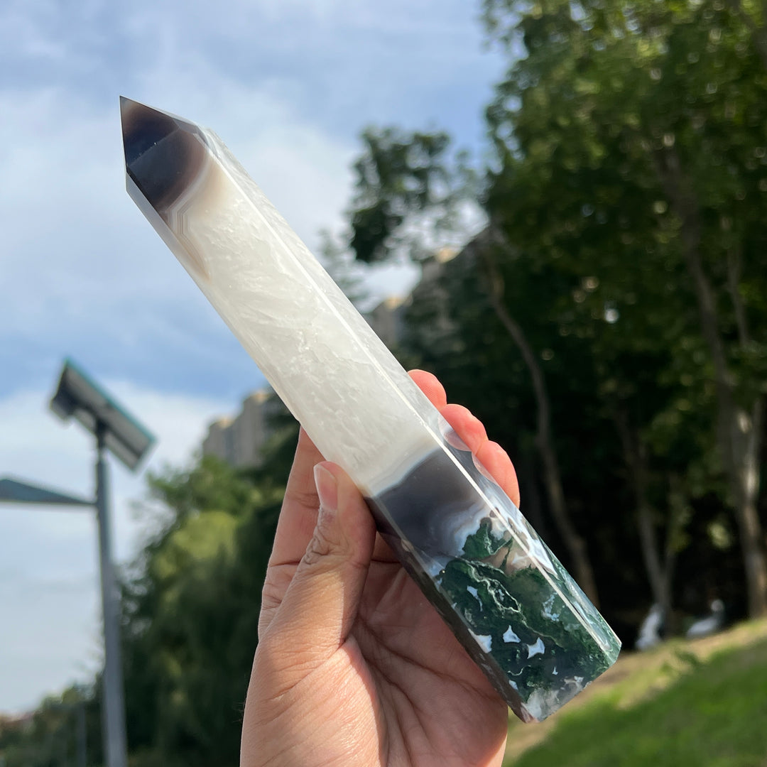 Natura Moss Agate Tower