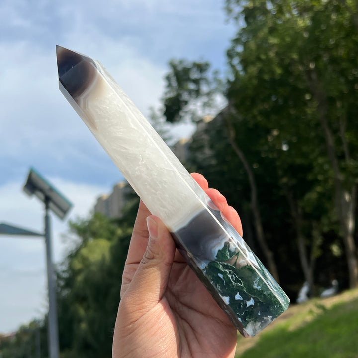 Natura Moss Agate Tower