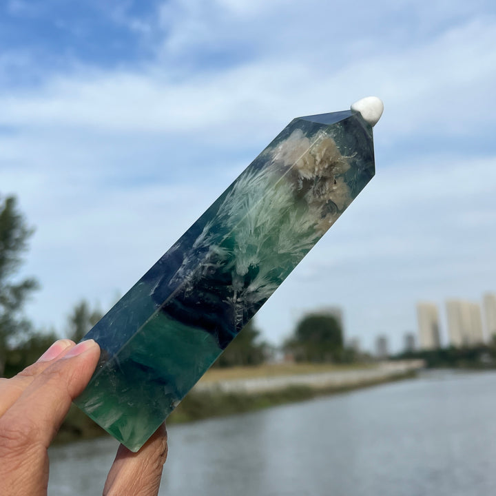 Natura Feather Fluorite Tower