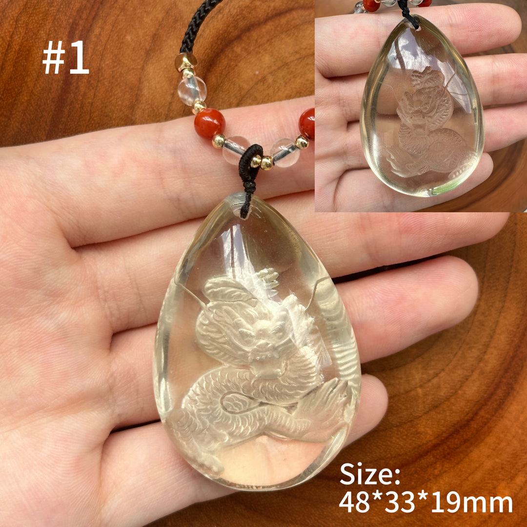 Unique Natural Crystal Reverse Intaglio Pendant
