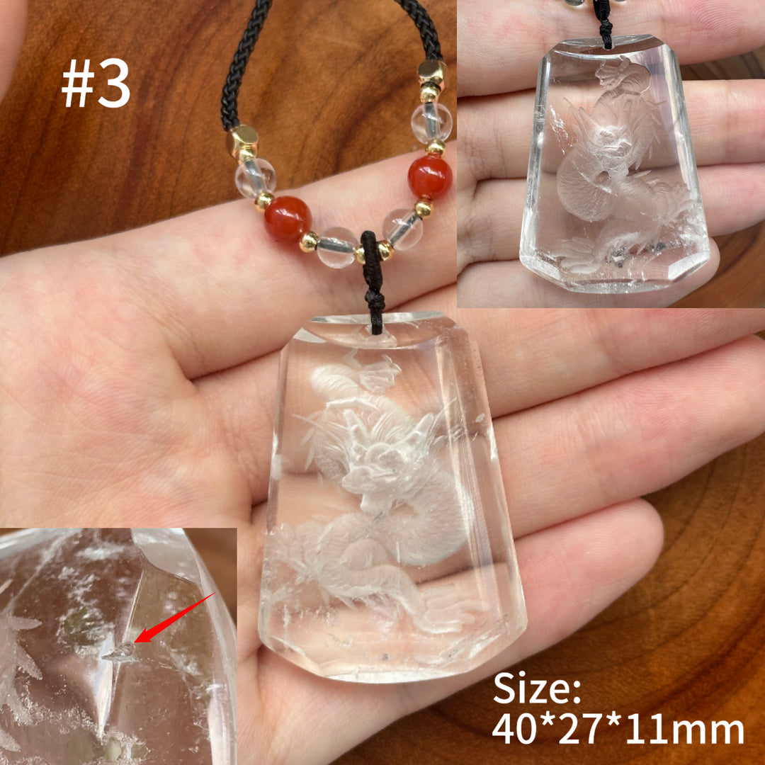 Unique Natural Crystal Reverse Intaglio Pendant