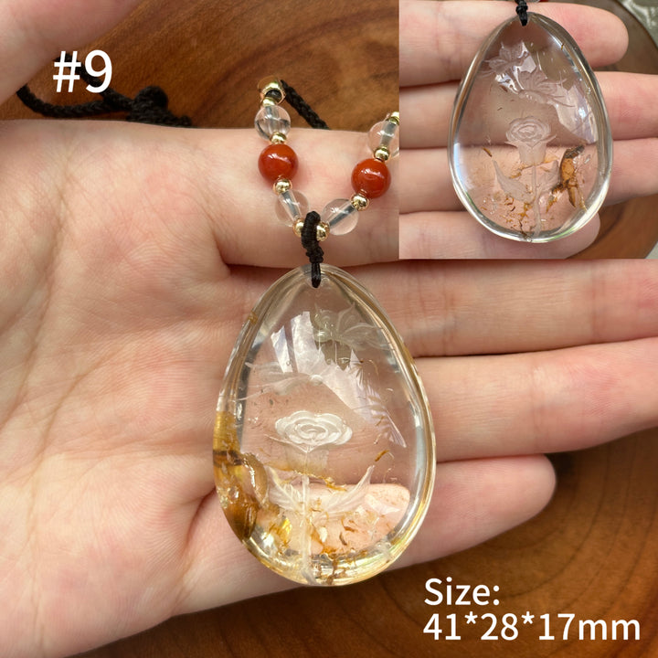 Unique Natural Crystal Reverse Intaglio Pendant