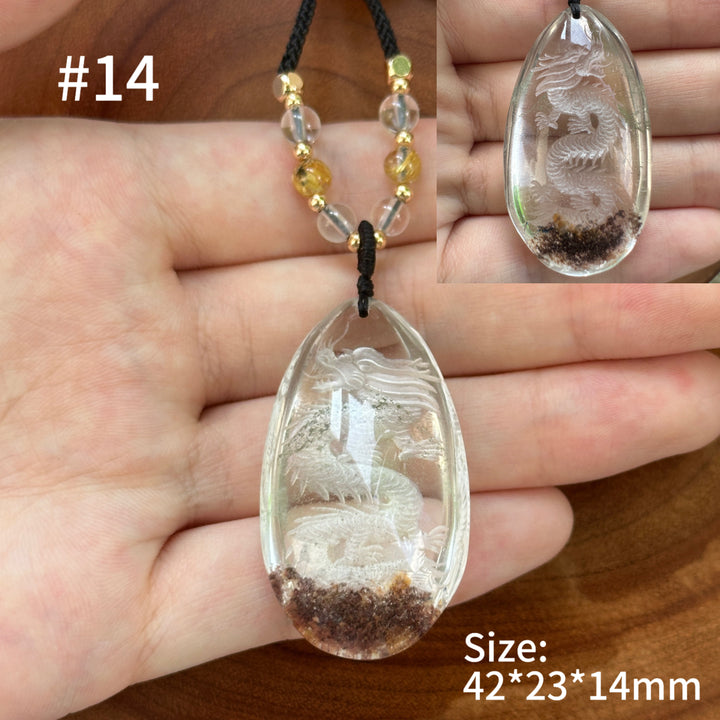 Unique Natural Crystal Reverse Intaglio Pendant