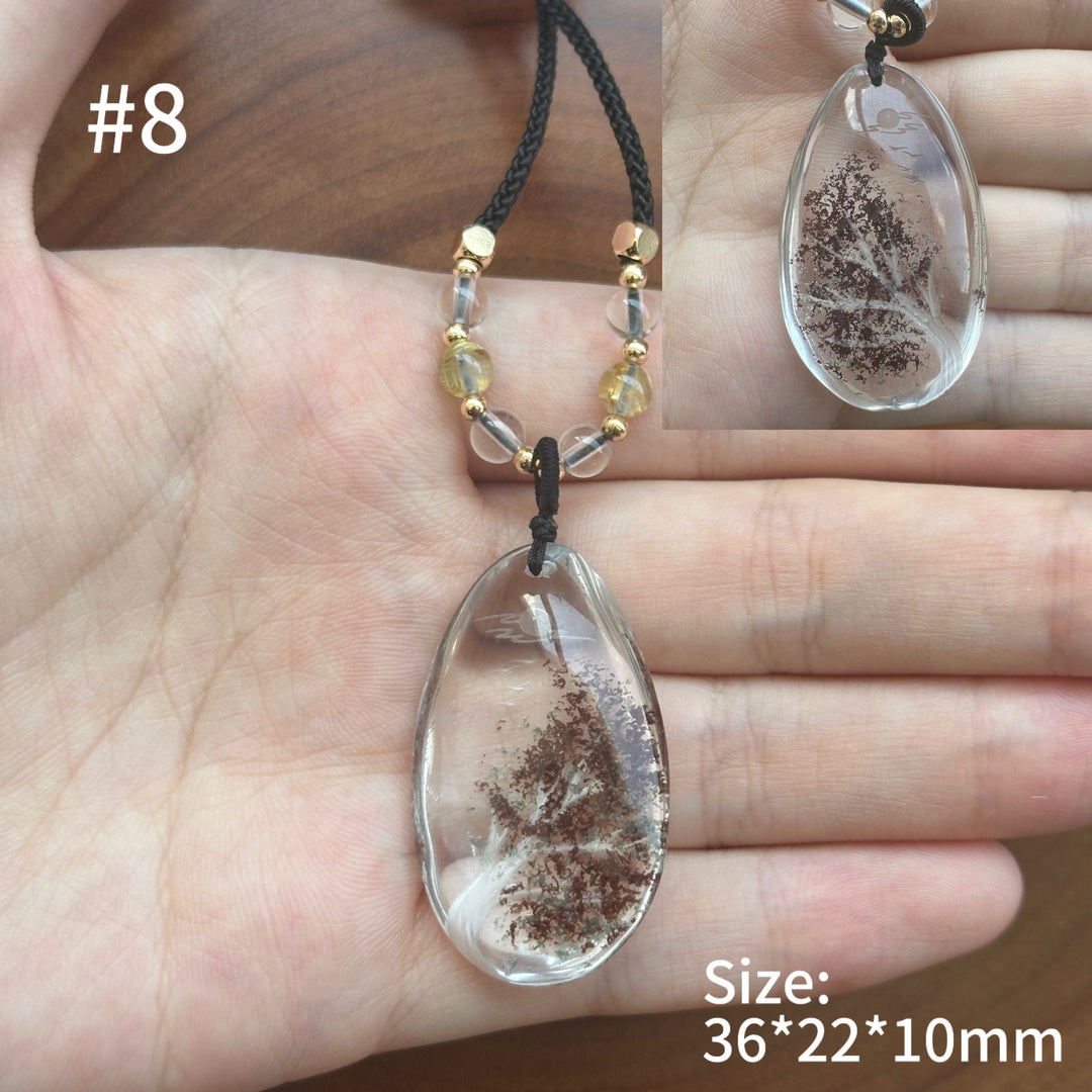 Unique Natural Garden Quartz Intaglio Crystal Pendant