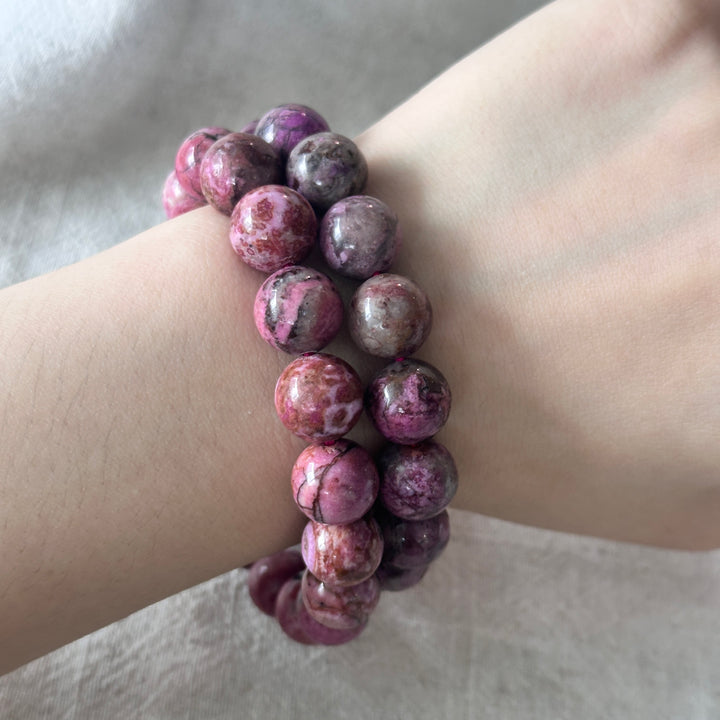 Cobaltan Calcite Bead Bracelet 10.8-11.3mm