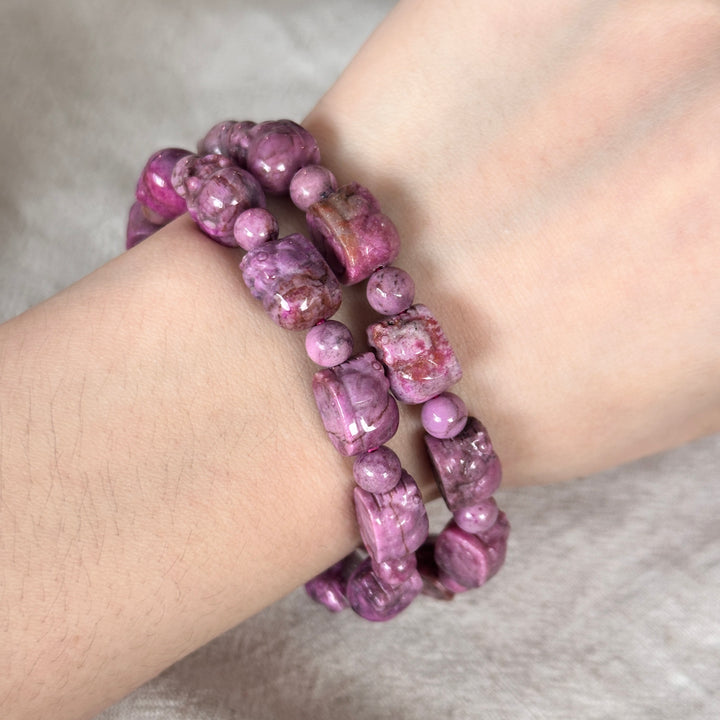 Cobaltan Calcite Pixiu Bracelet 8.4-8.8mm