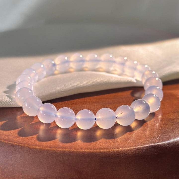 Blue Chalcedony Bead Bracelet 8.0-8.5mm