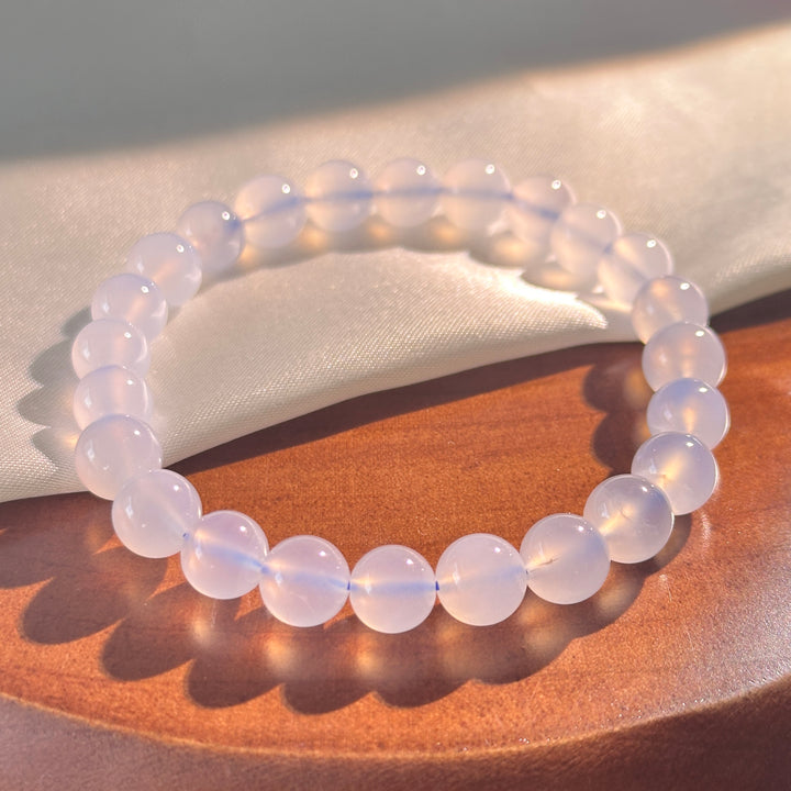 Blue Chalcedony Bead Bracelet 8.0-8.5mm