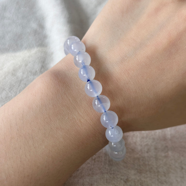 Blue Chalcedony Bead Bracelet 8.0-8.5mm