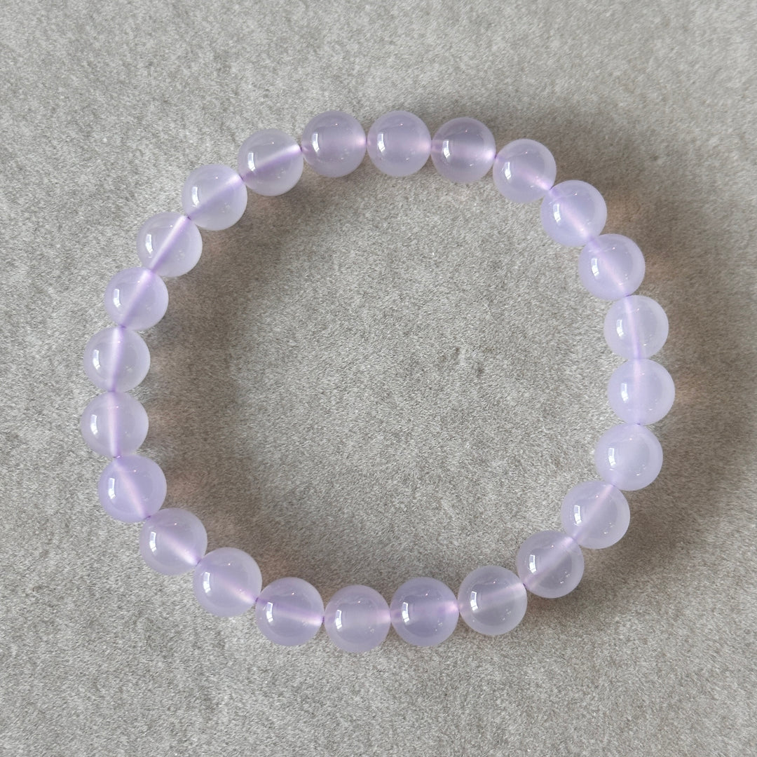 Purple Chalcedony Bead Bracelet 8.0-8.5mm